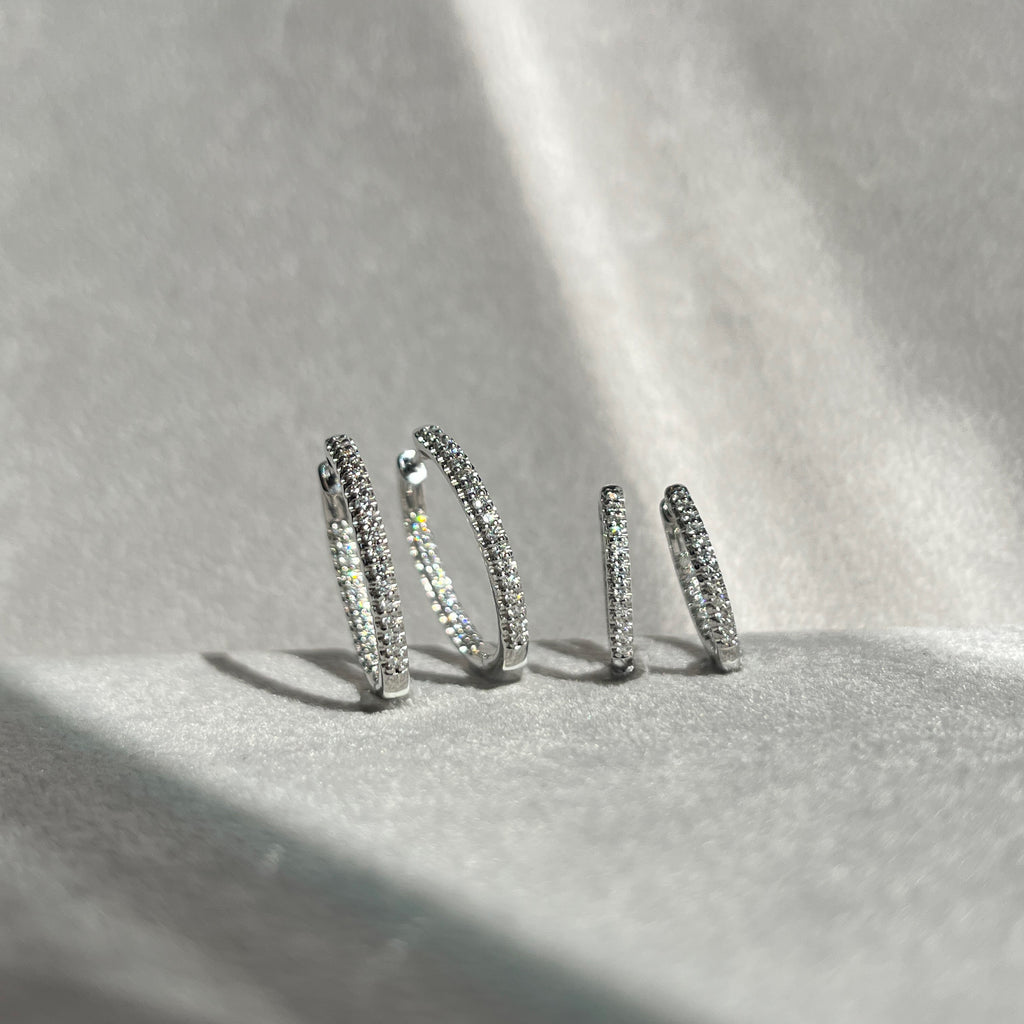 14 Karat Hvidguld Brillant Creoler