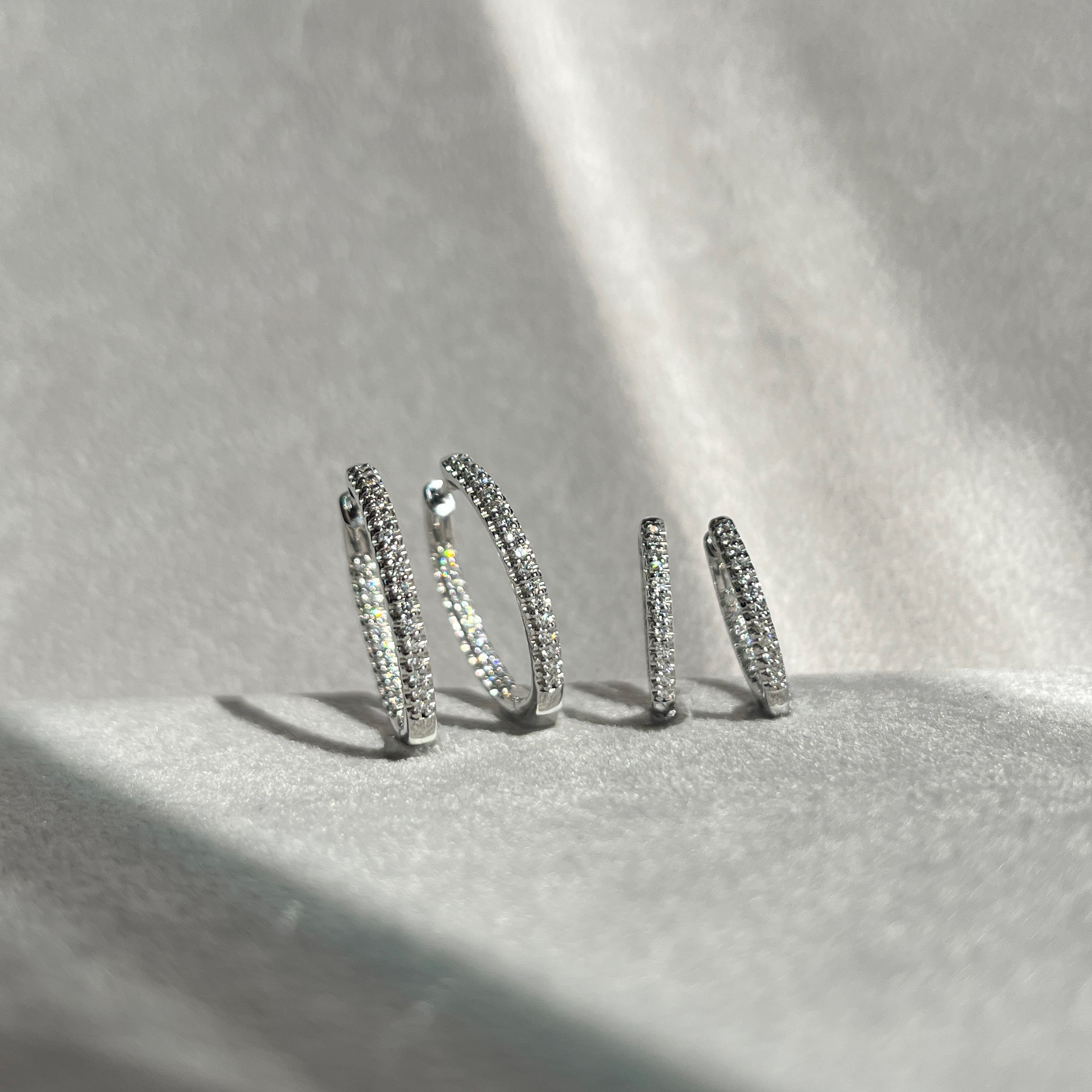 14 Karat Hvidguld Brillant Creoler