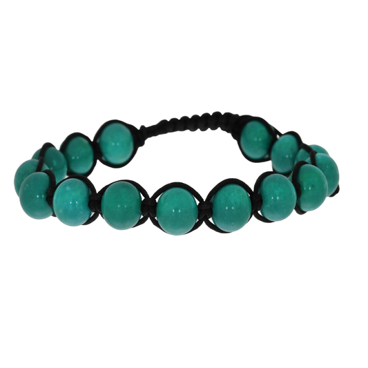 Flettet Armbånd med Howlite Turkis