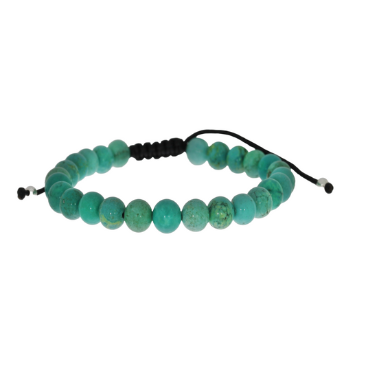 Flettet Armbånd med Howlite Turkis