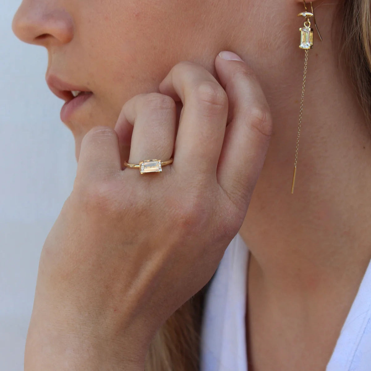 Nord White ring - 18kt Rødguld