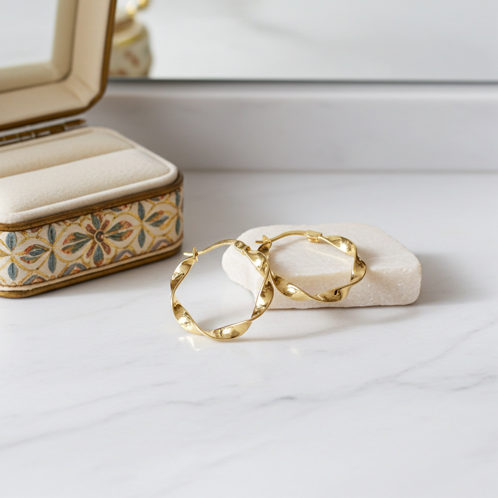 8 Karat Snoede Creoler