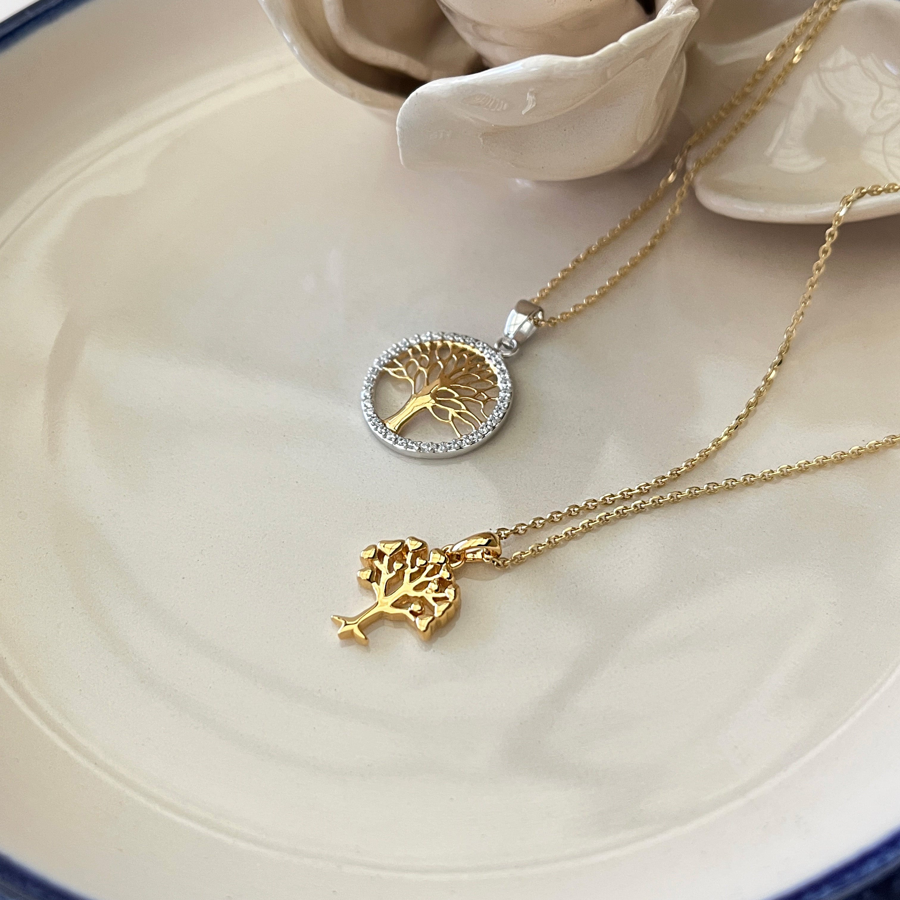Forgyldt Livets Træ Halskæde