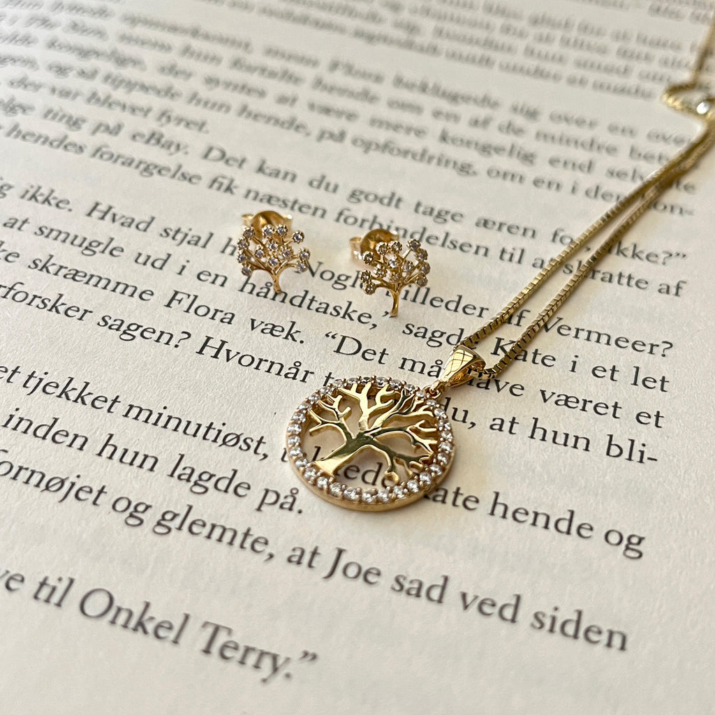 8 Karat Livets Træ Ørestikker