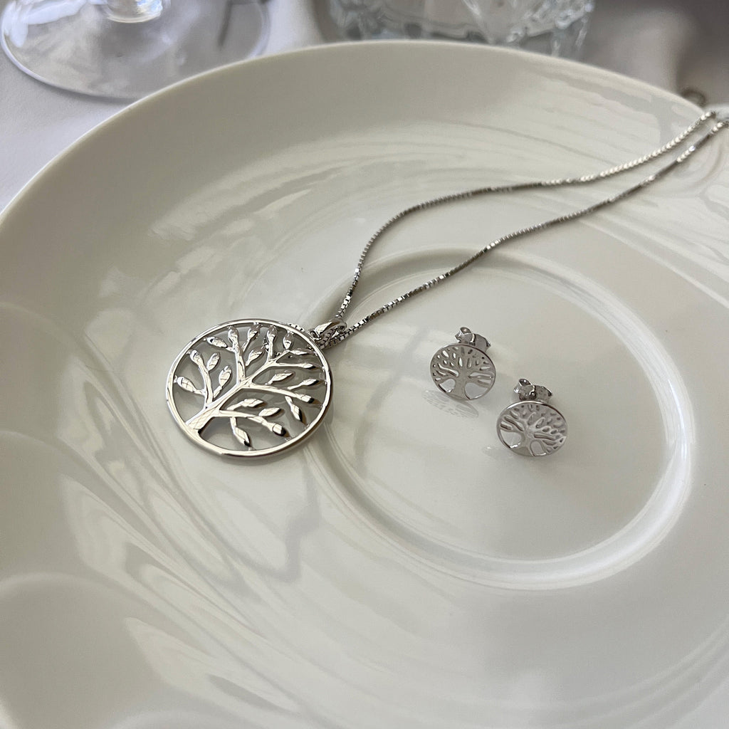 Sølv Mega Livets Træ Halskæde