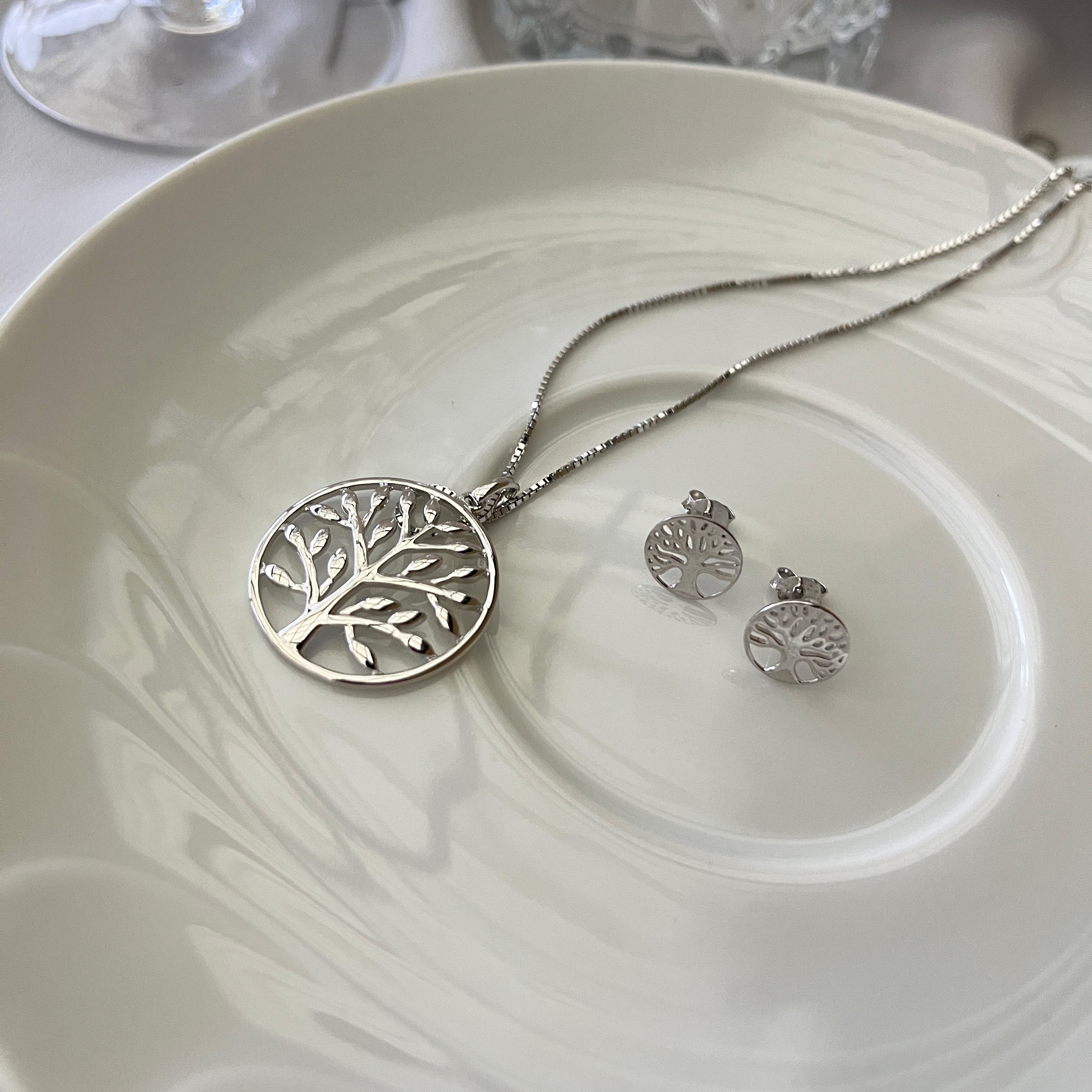 Sølv Mega Livets Træ Halskæde