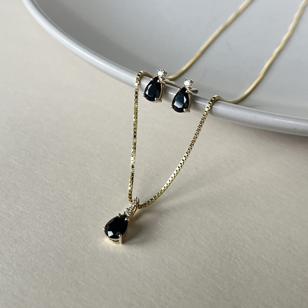8 Karat Sort Nano Glas Halskæde