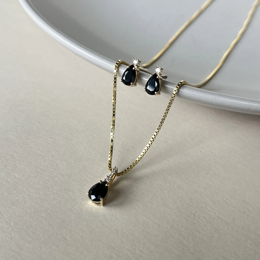 8 Karat Sort Nano Glas Halskæde