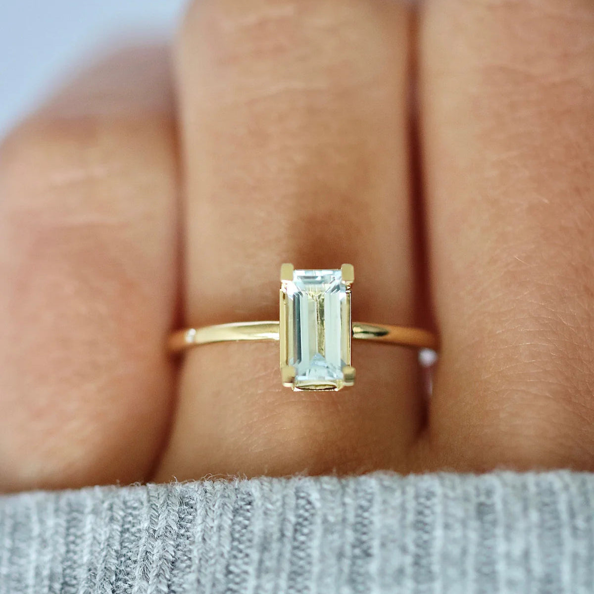 Nord Blue ring turned - 18kt Rødguld