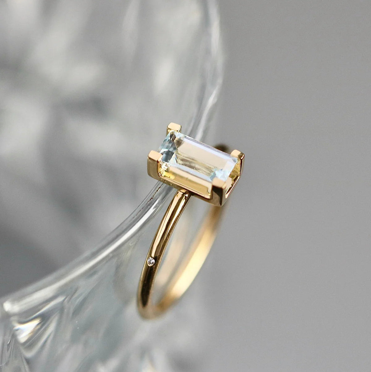 Nord Blue ring turned - 18kt Rødguld