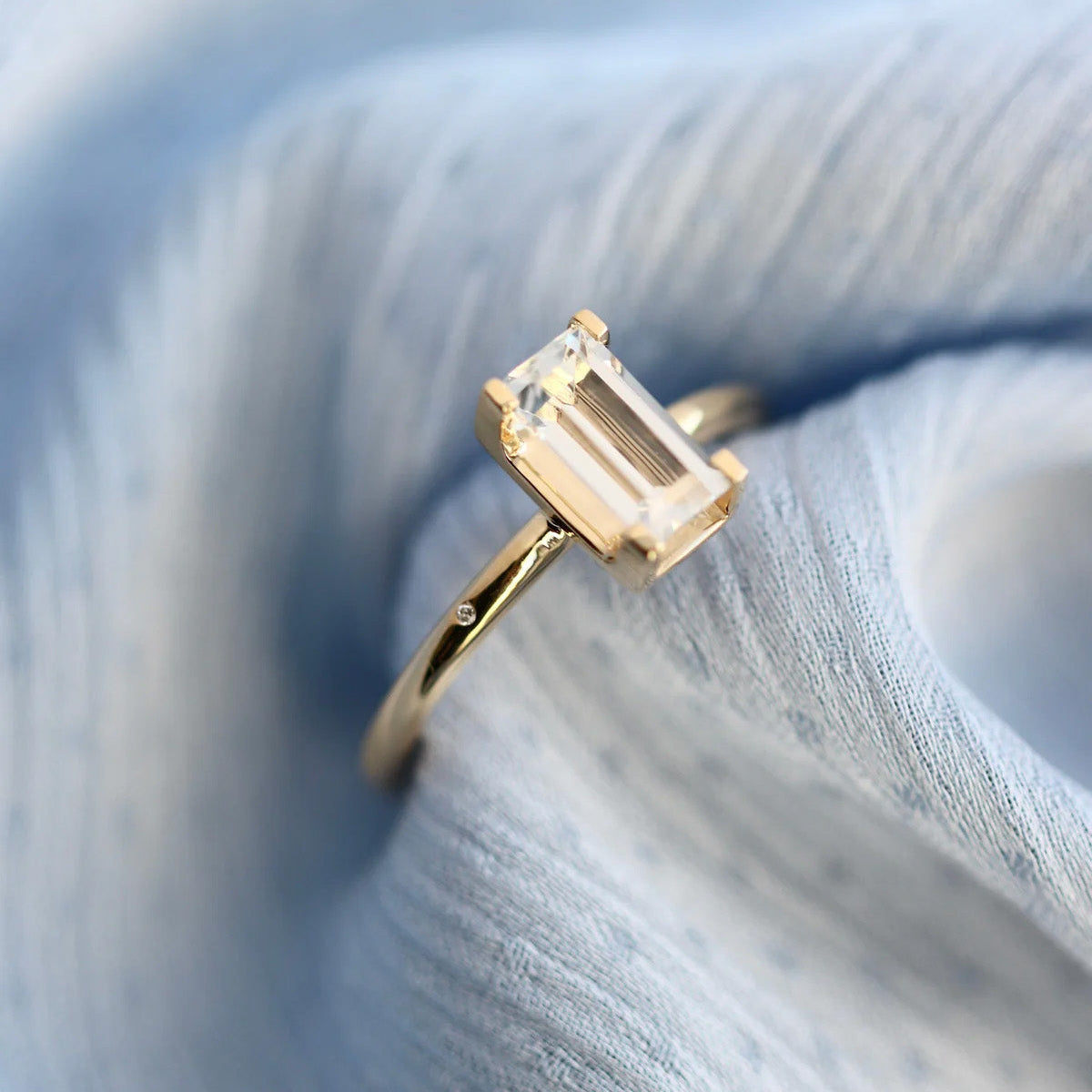 Nord White ring turned - 18kt Rødguld