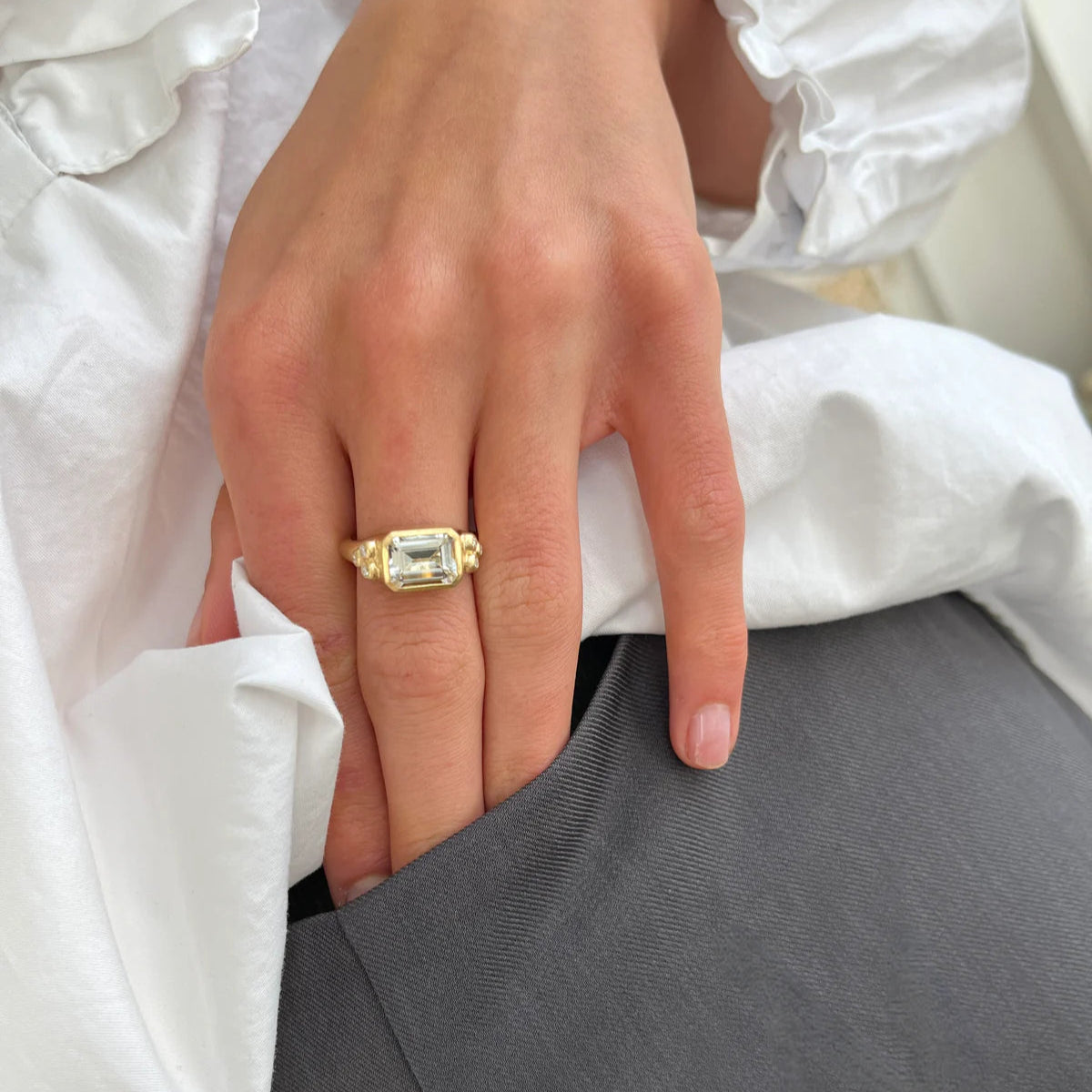Orbit Octagon ring - 18kt Rødguld