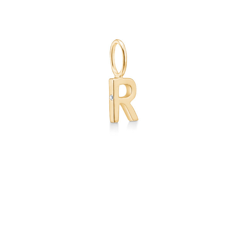 My R vedhæng - 18kt Rødguld