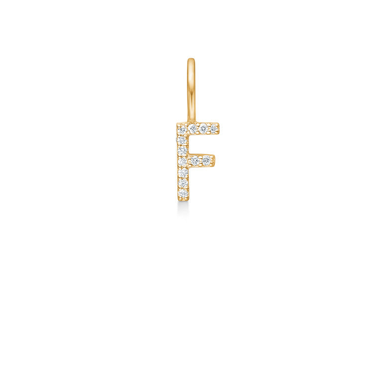 My F diamant vedhæng - 18kt Rødguld