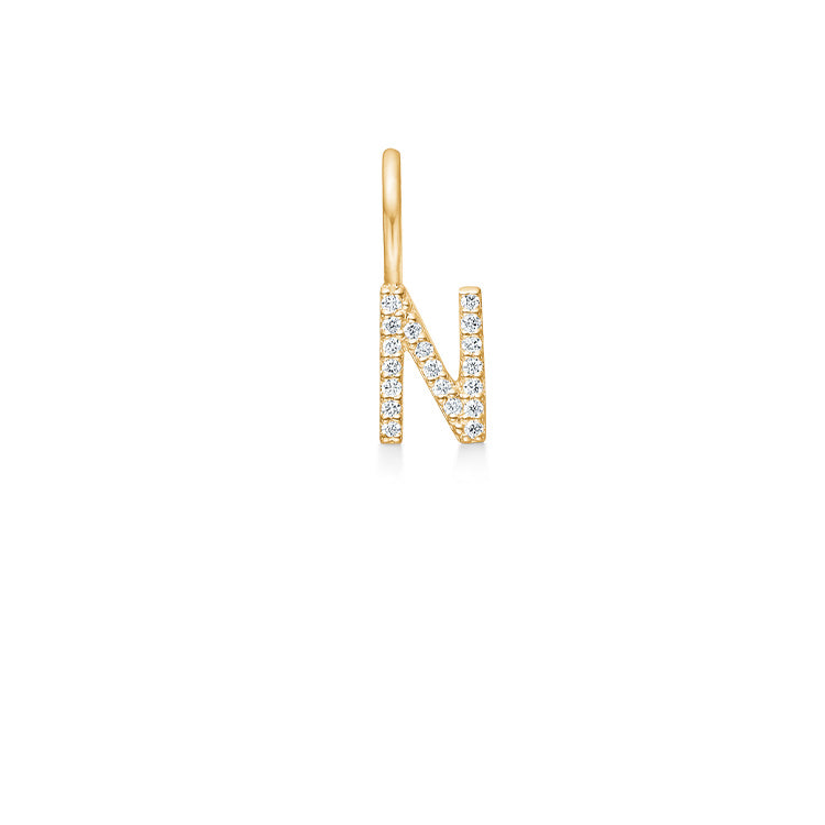 My N diamant vedhæng - 18kt Rødguld
