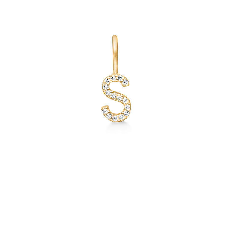 My S diamant vedhæng - 18kt Rødguld