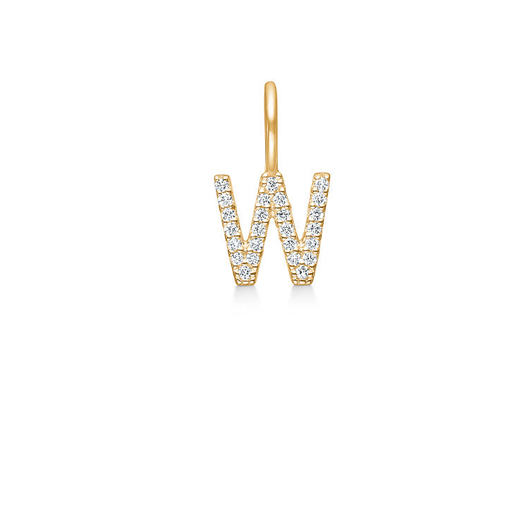 My W diamant vedhæng - 18kt Rødguld
