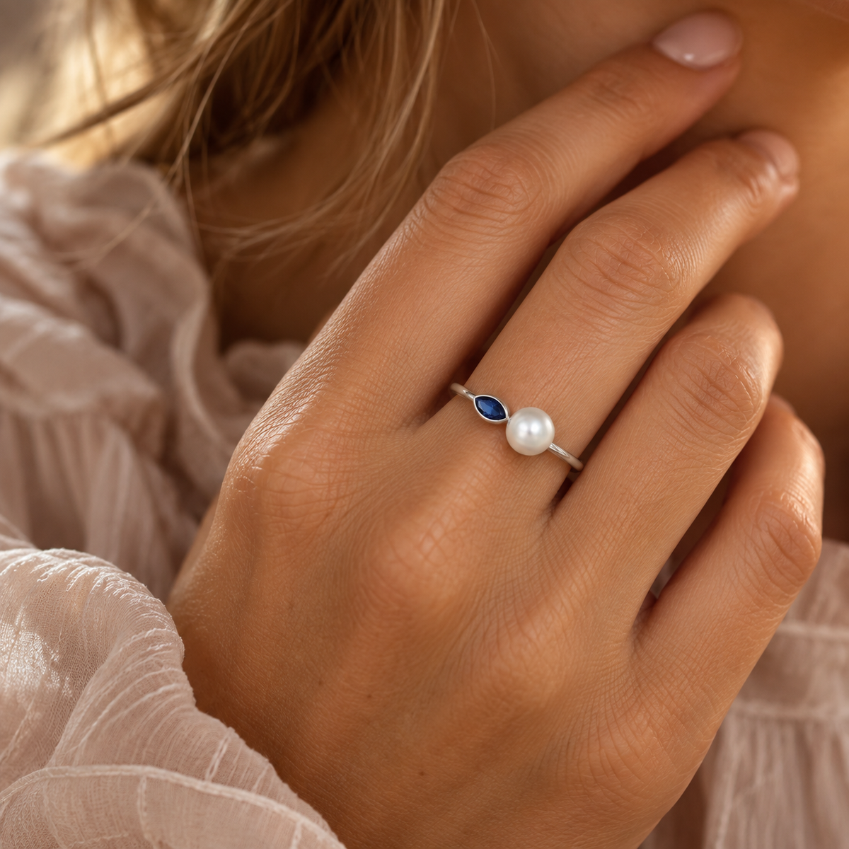 Perleglans – Ring i sølv