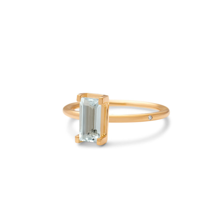 Nord Blue ring turned - 18kt Rødguld