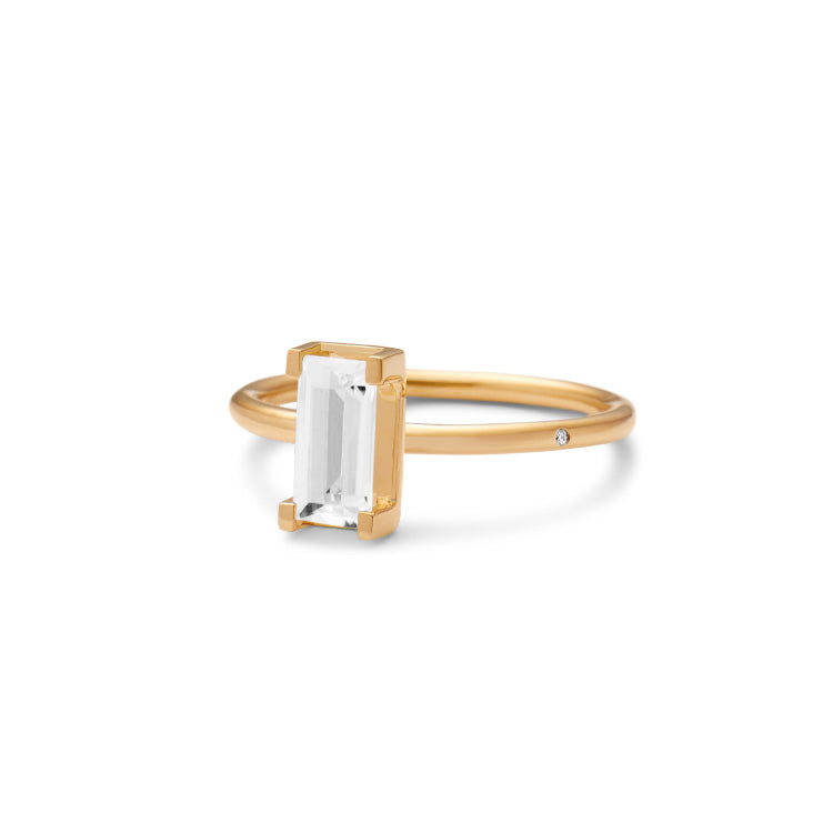 Nord White ring turned - 18kt Rødguld