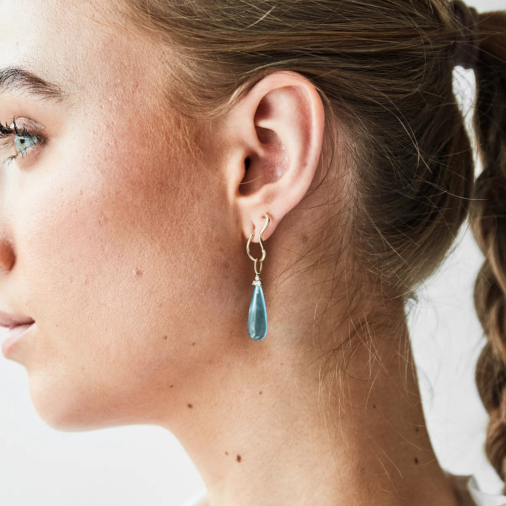 Fryd Sky Blue vedhæng - 18kt Rødguld