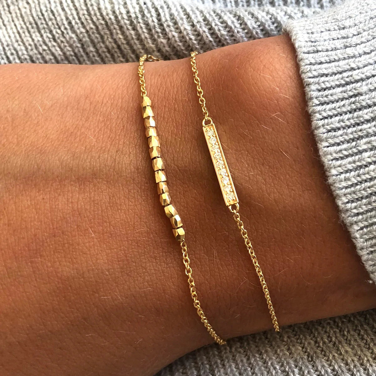 Square Diamant armbånd - 18kt Rødguld