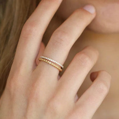 Orbit Dot ring - 18kt Rødguld