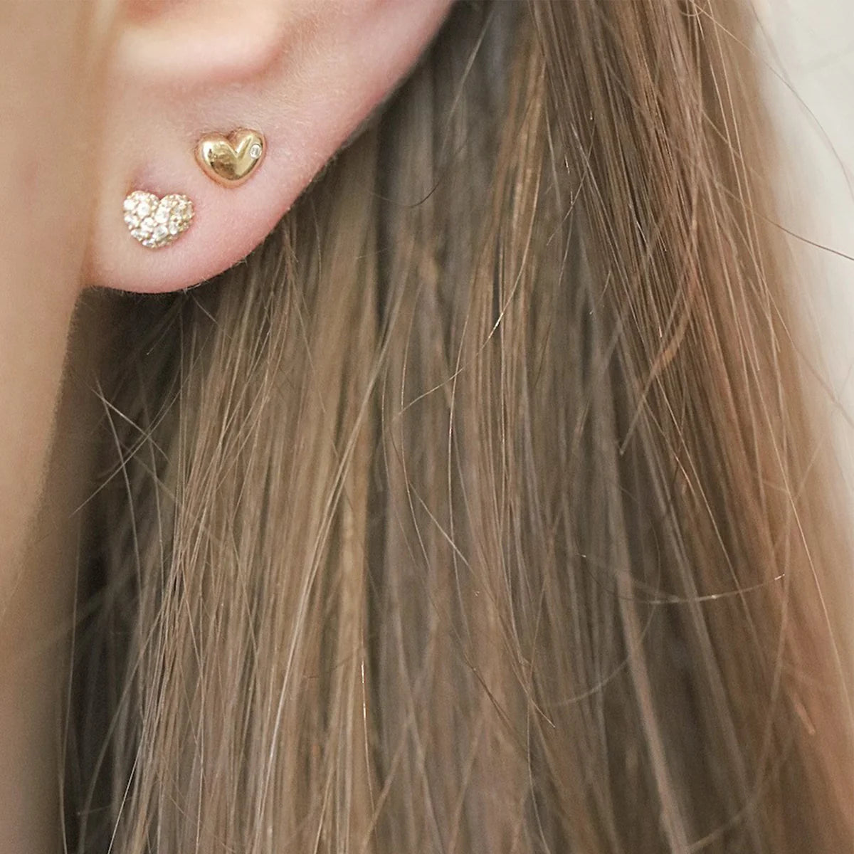 Symbols My Heart Diamant ørestik - 18kt Rødguld
