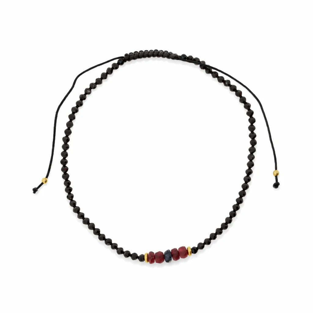 Sort Justerbar Perle Armbånd