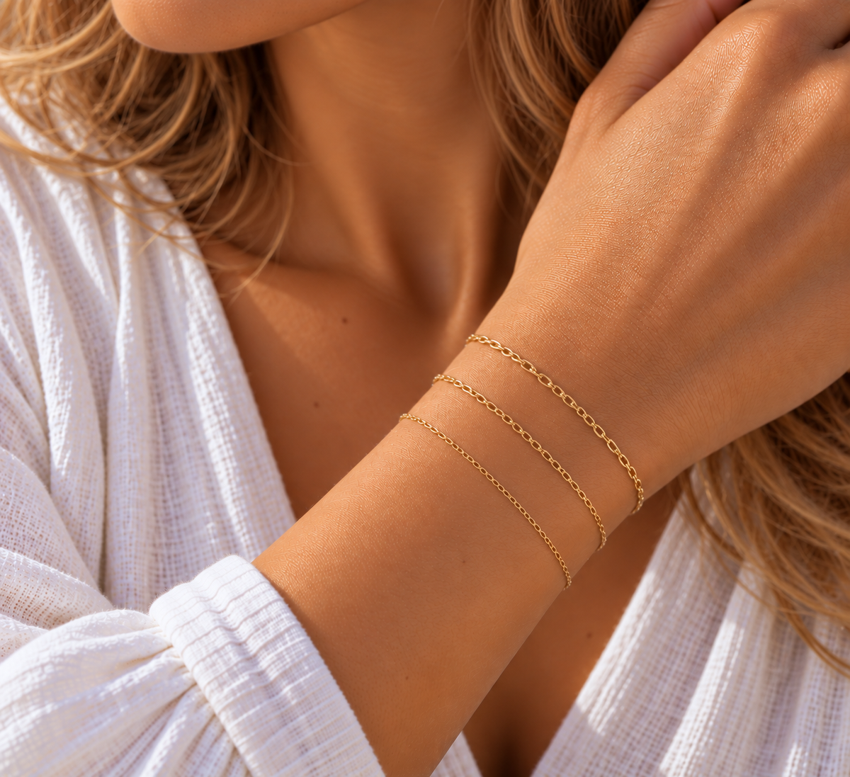 14 karat anker facet armbånd