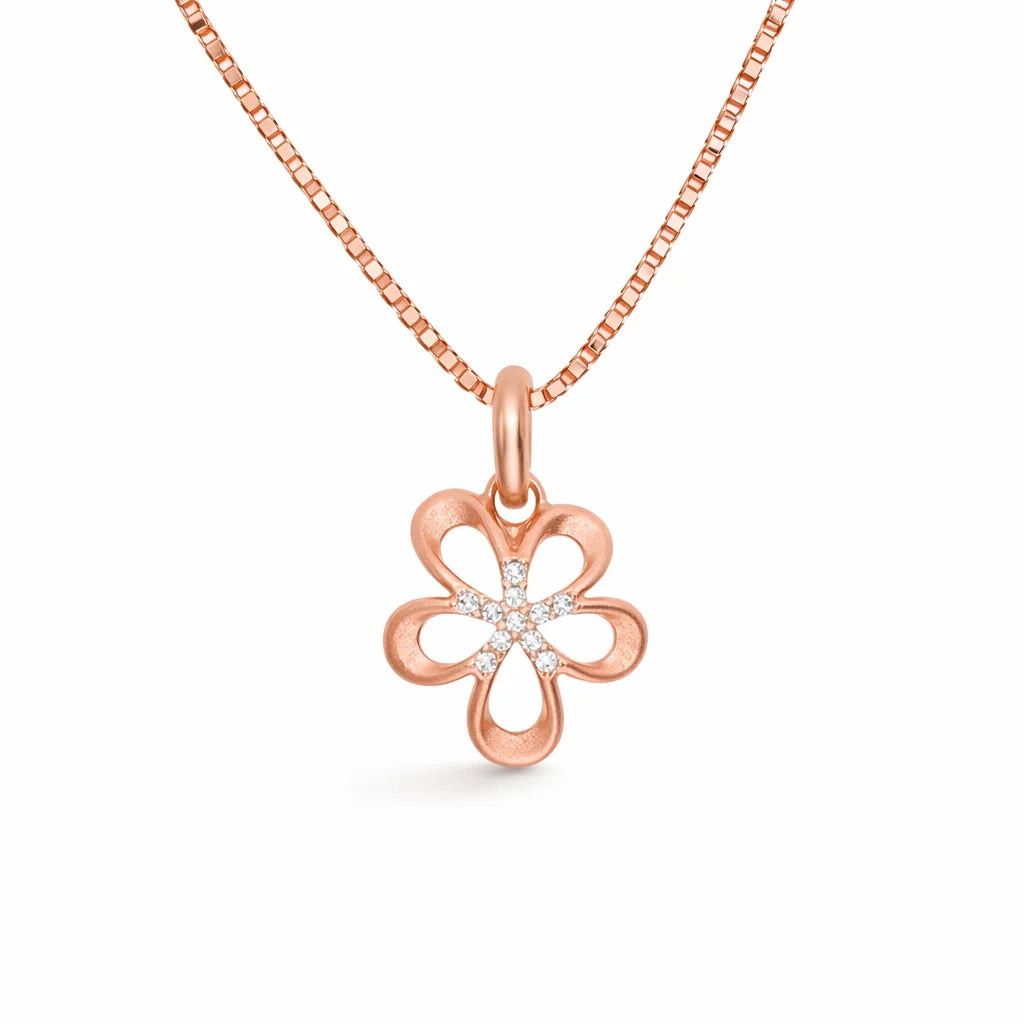 Rosaforgyldt Blomst Halskæde