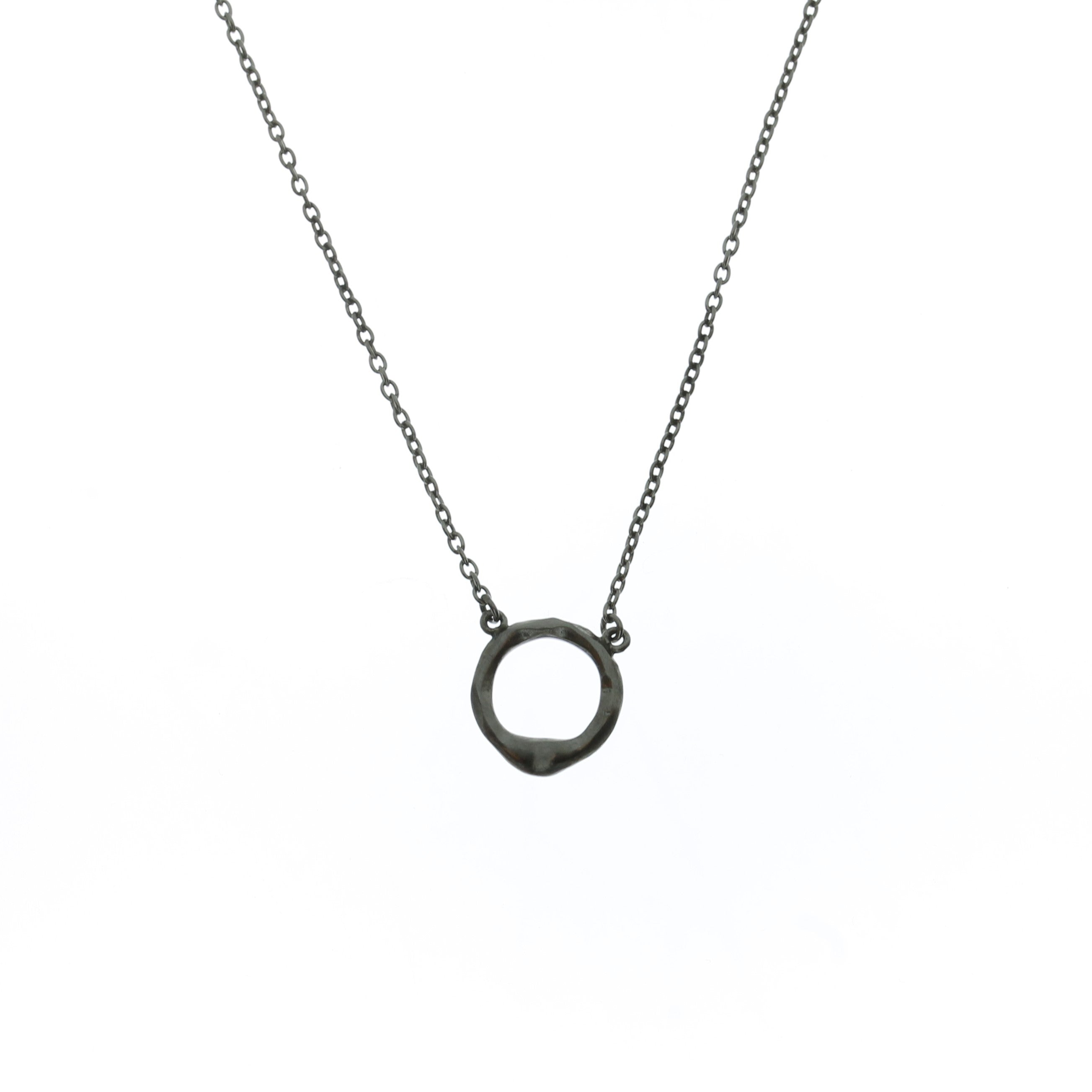 Oxyderet Cirkel Halskæde