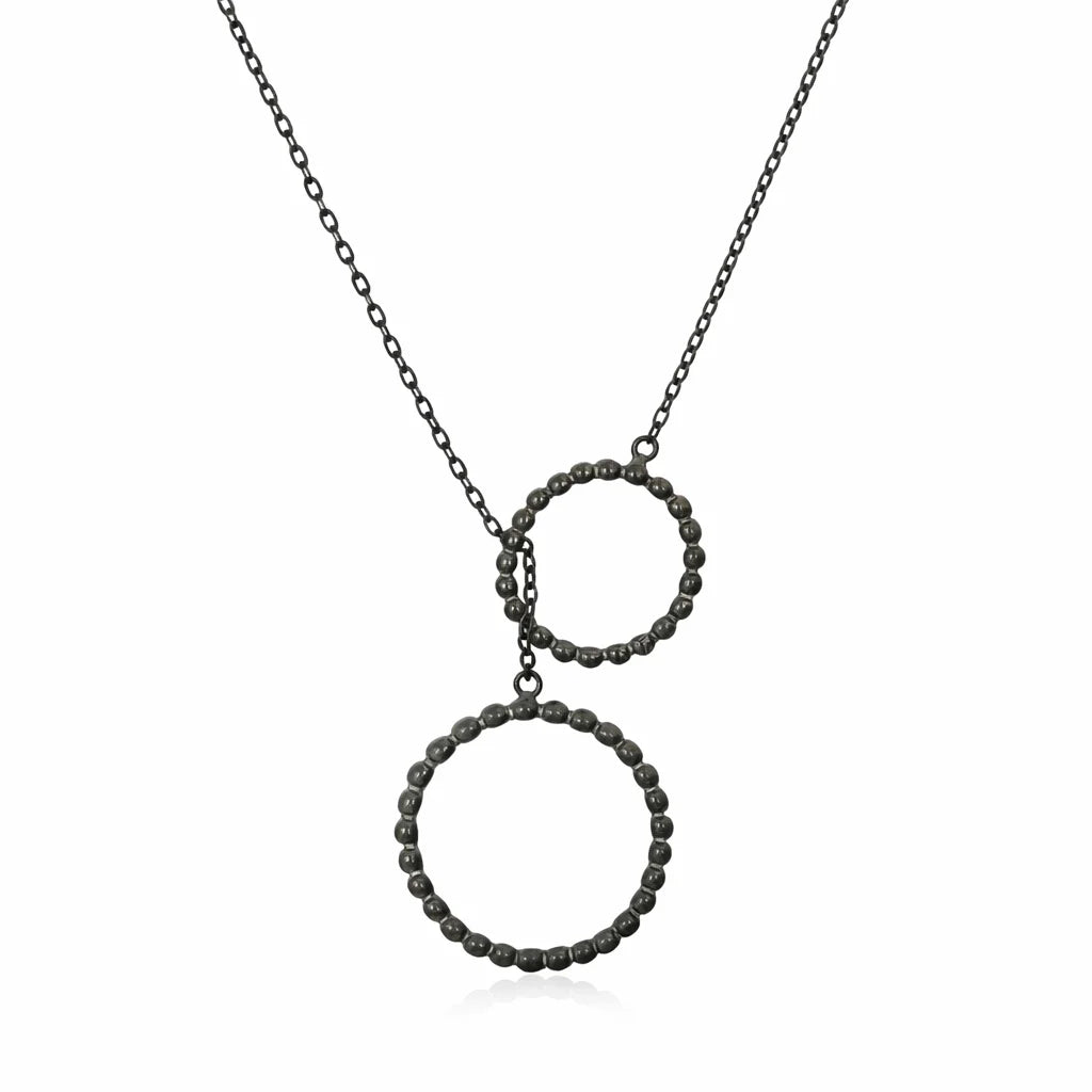 Oxyderet Dobbelt Cirkel Halskæde
