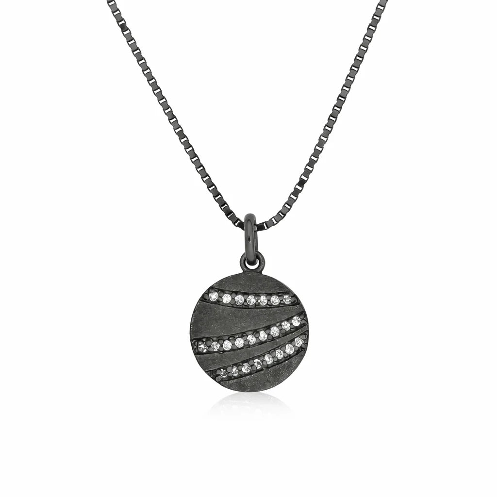 Oxyderet Funklende Plade Halskæde