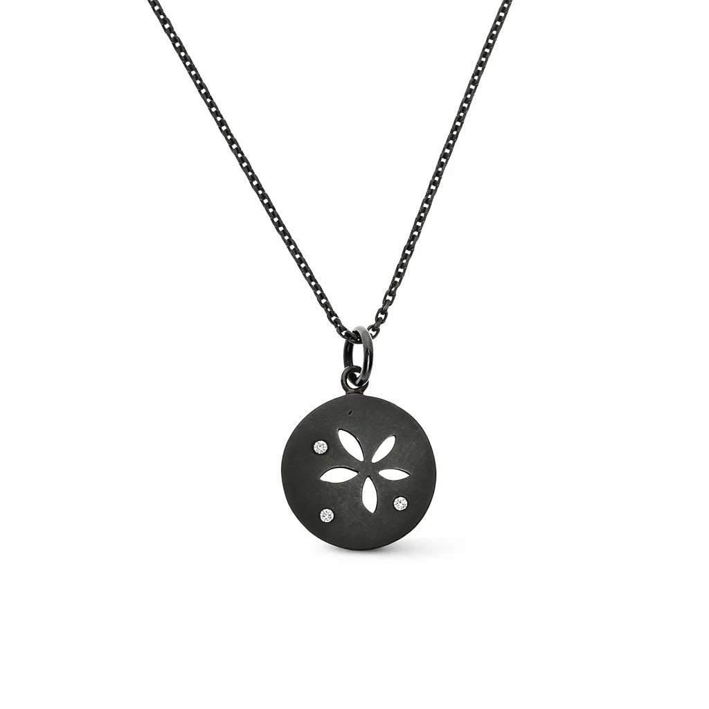 Oxyderet Blomst Halskæde