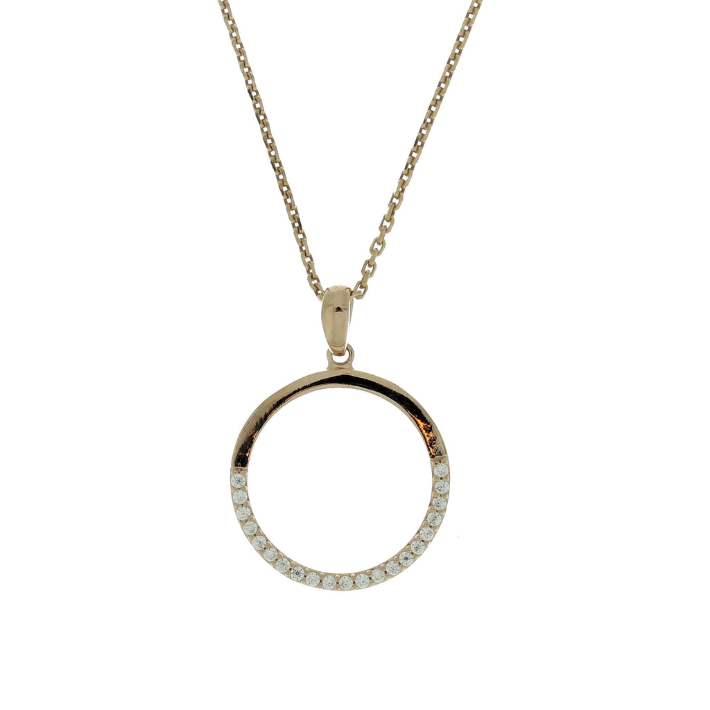 Rosaforgyldt Cirkel Halskæde