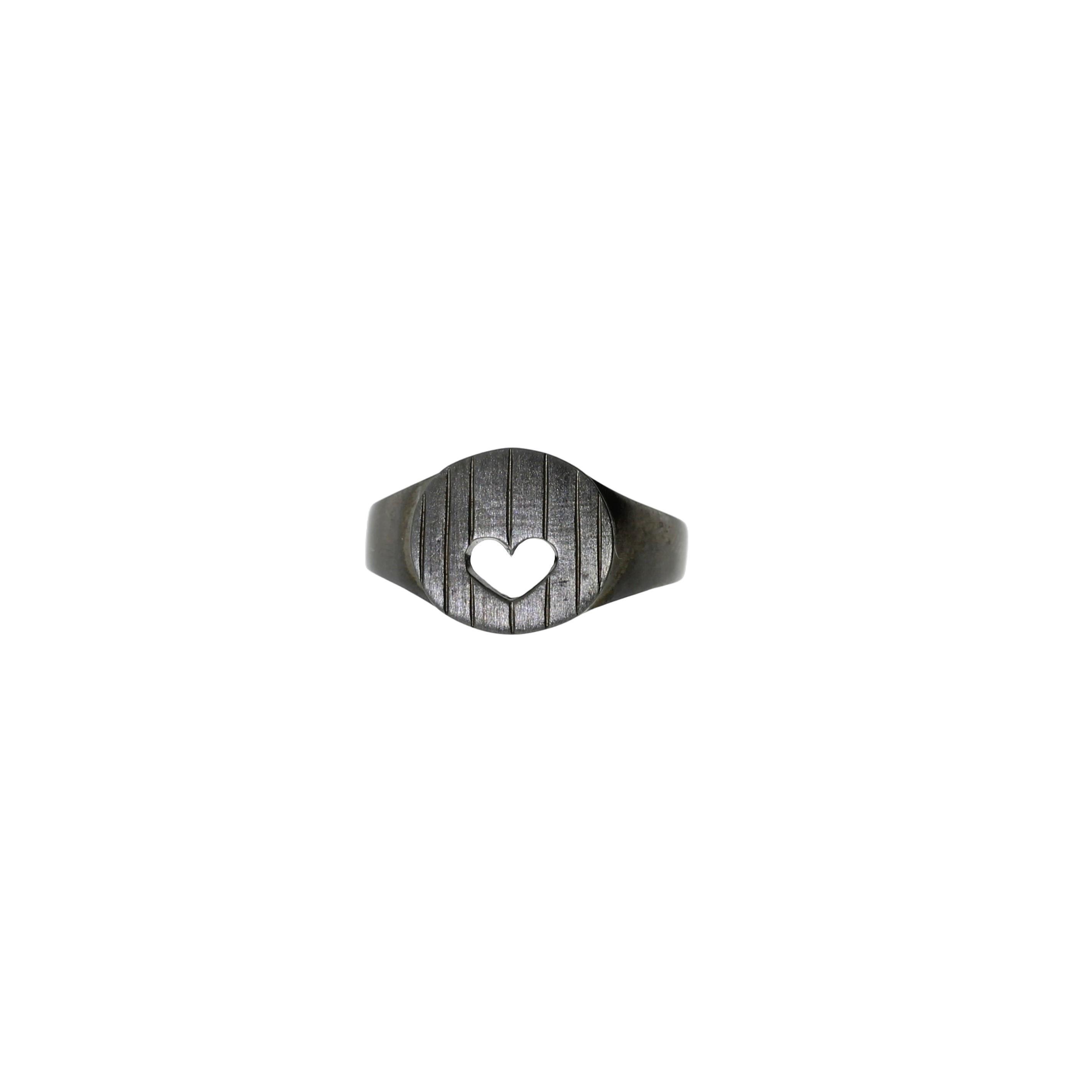 Oxyderet Hjerte Plade Ring