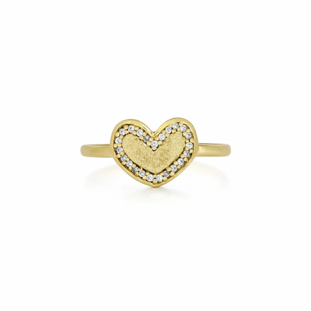 Forgyldt Mat Hjerte Ring