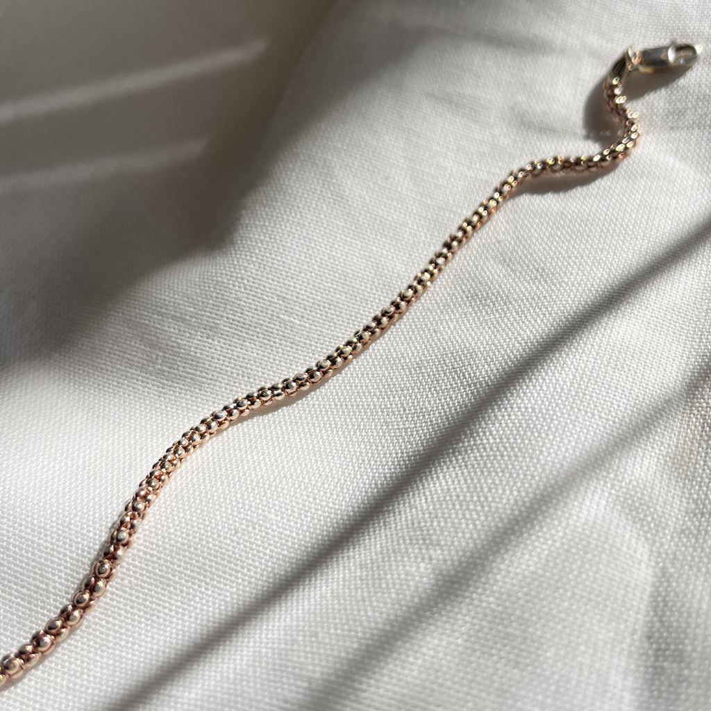 Rosaforgyldt Kugle Armbånd