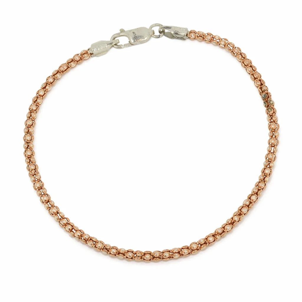 Rosaforgyldt Kugle Armbånd