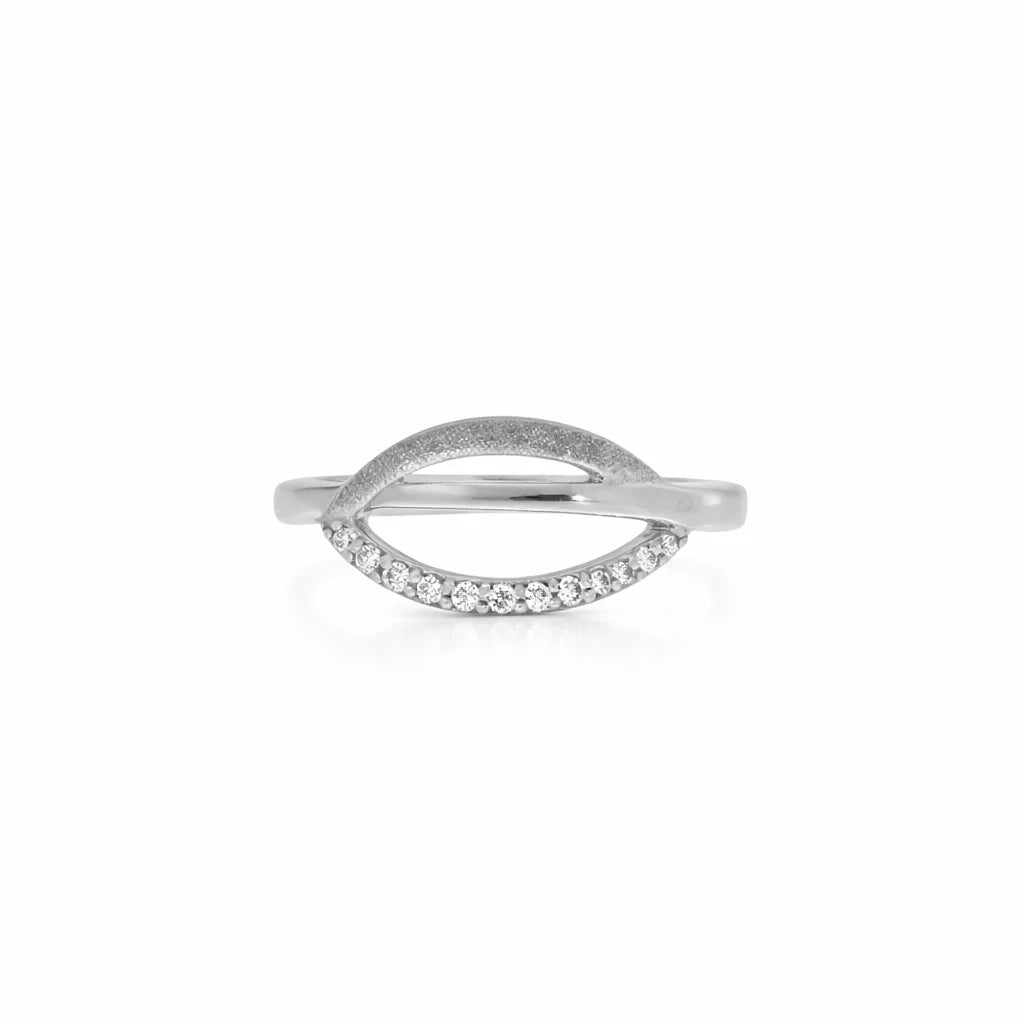 Sølv Buet Duo Ring