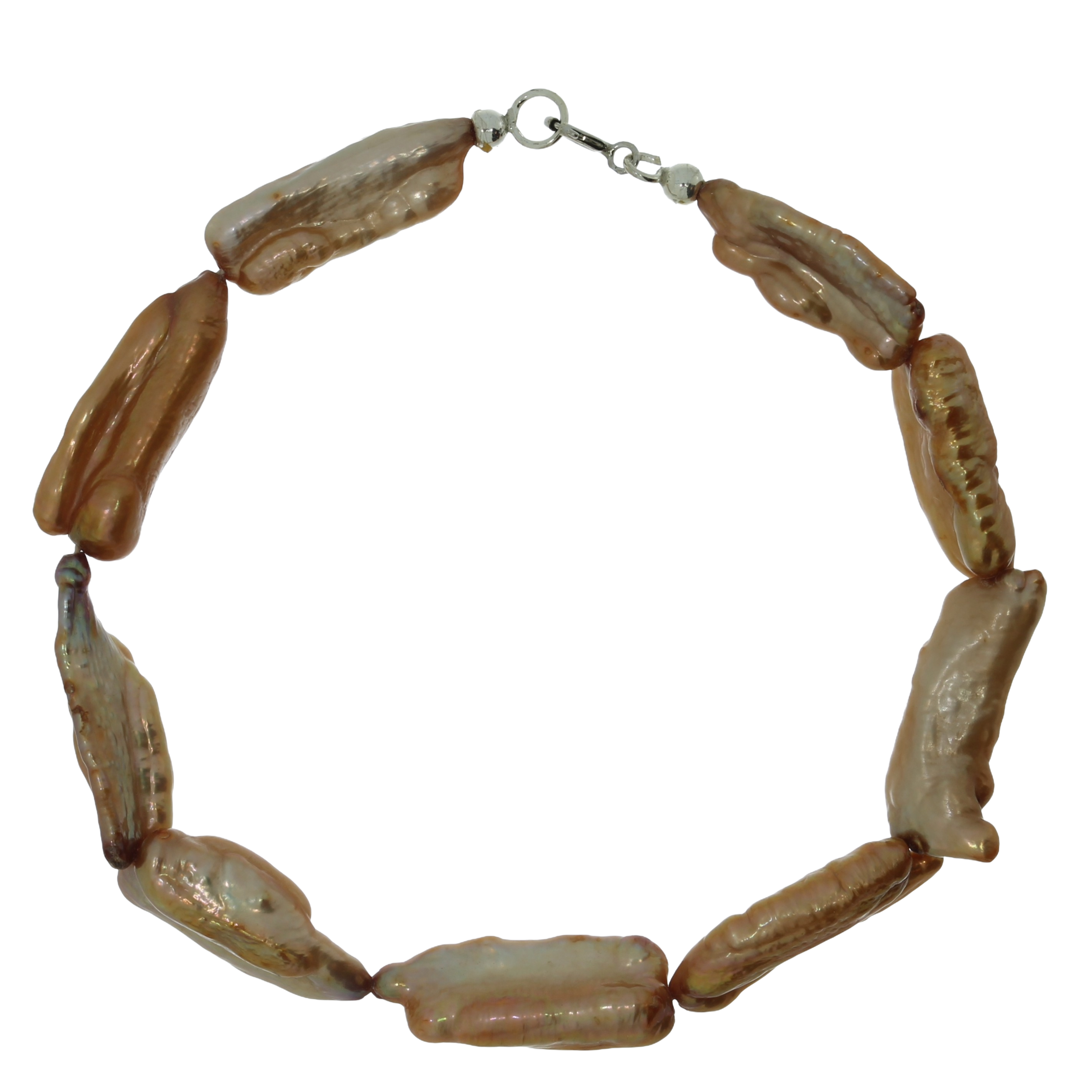 Orange Barokke Ferskvandsperle Armbånd