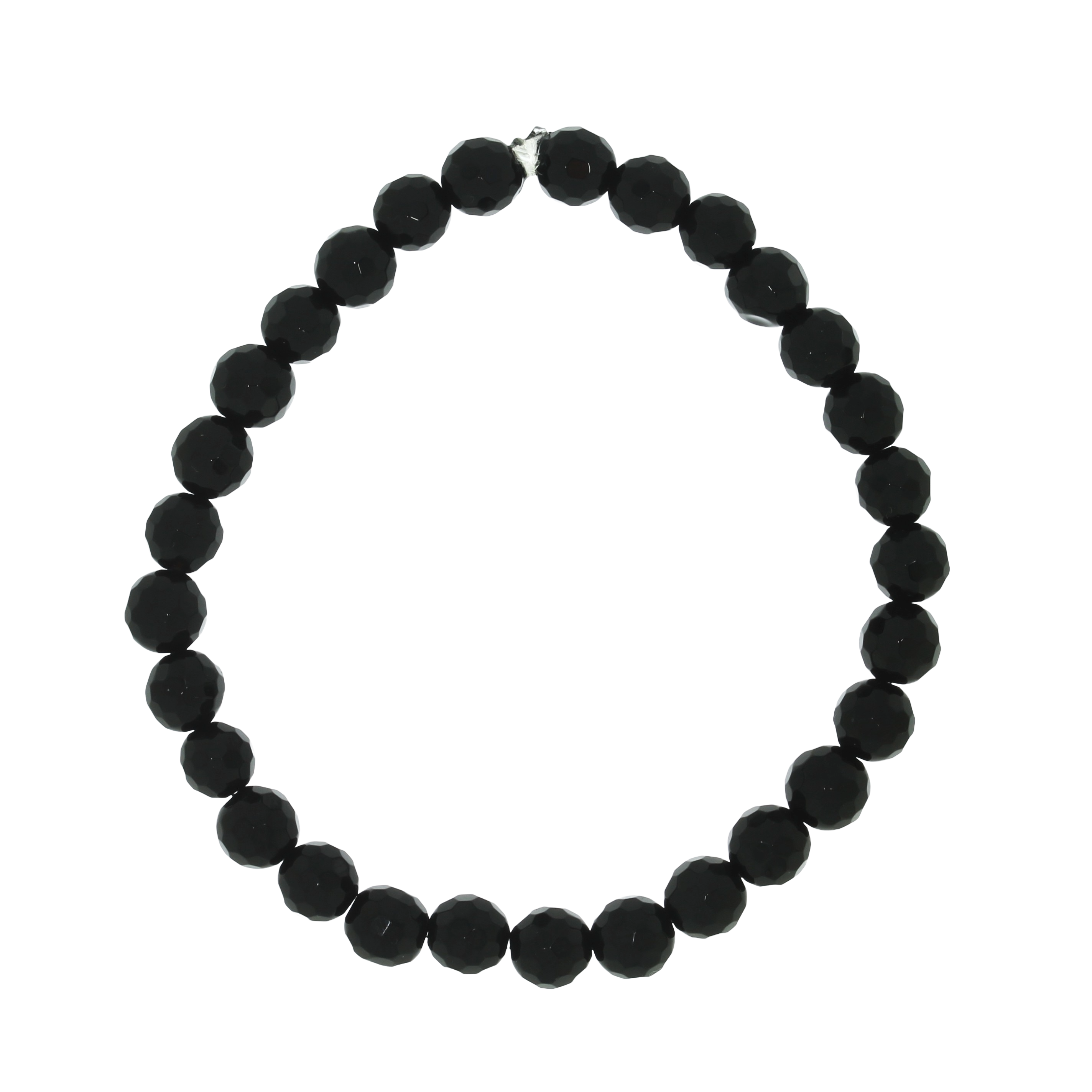 Sort Facet Slebet Agat Armbånd