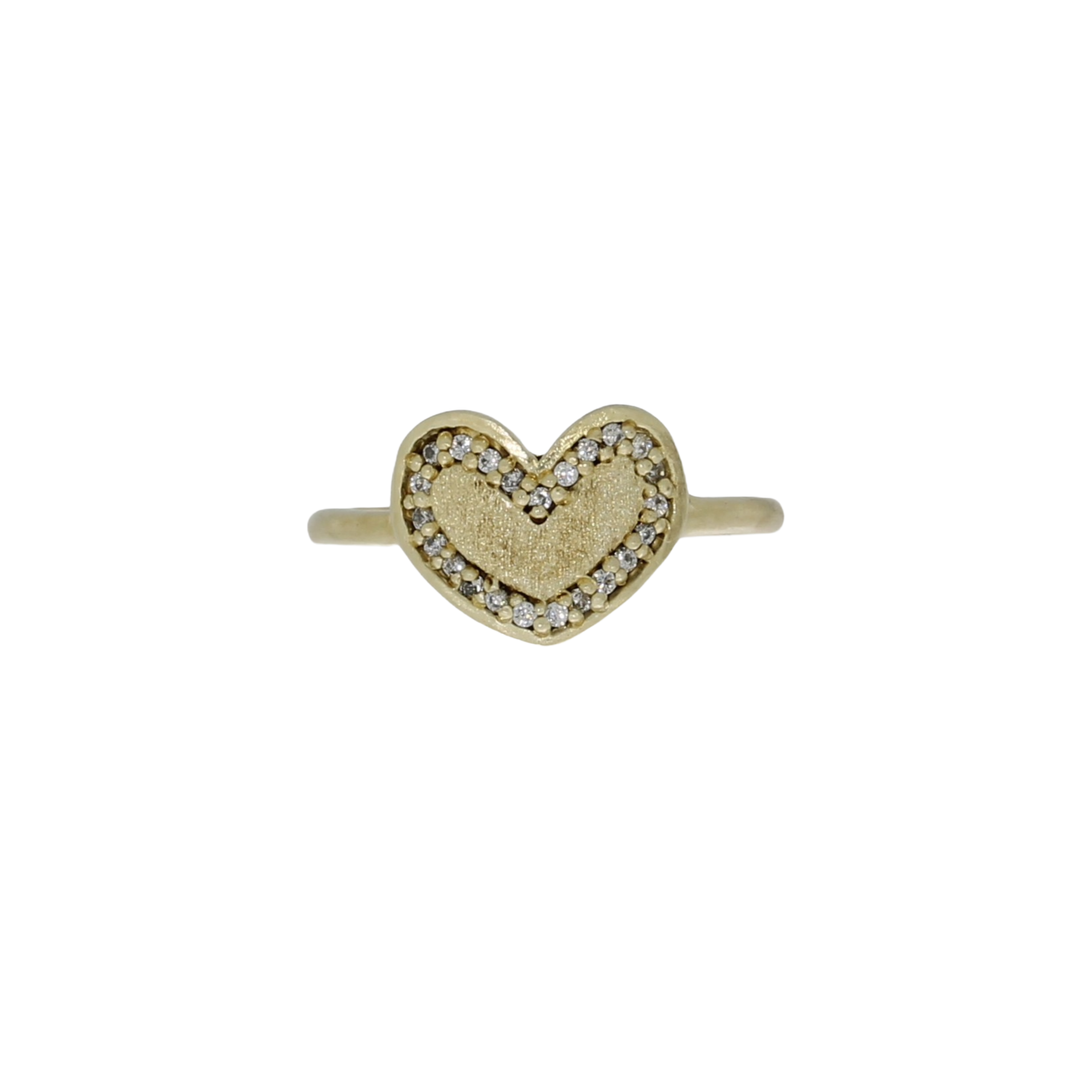 Forgyldt Mat Hjerte Ring