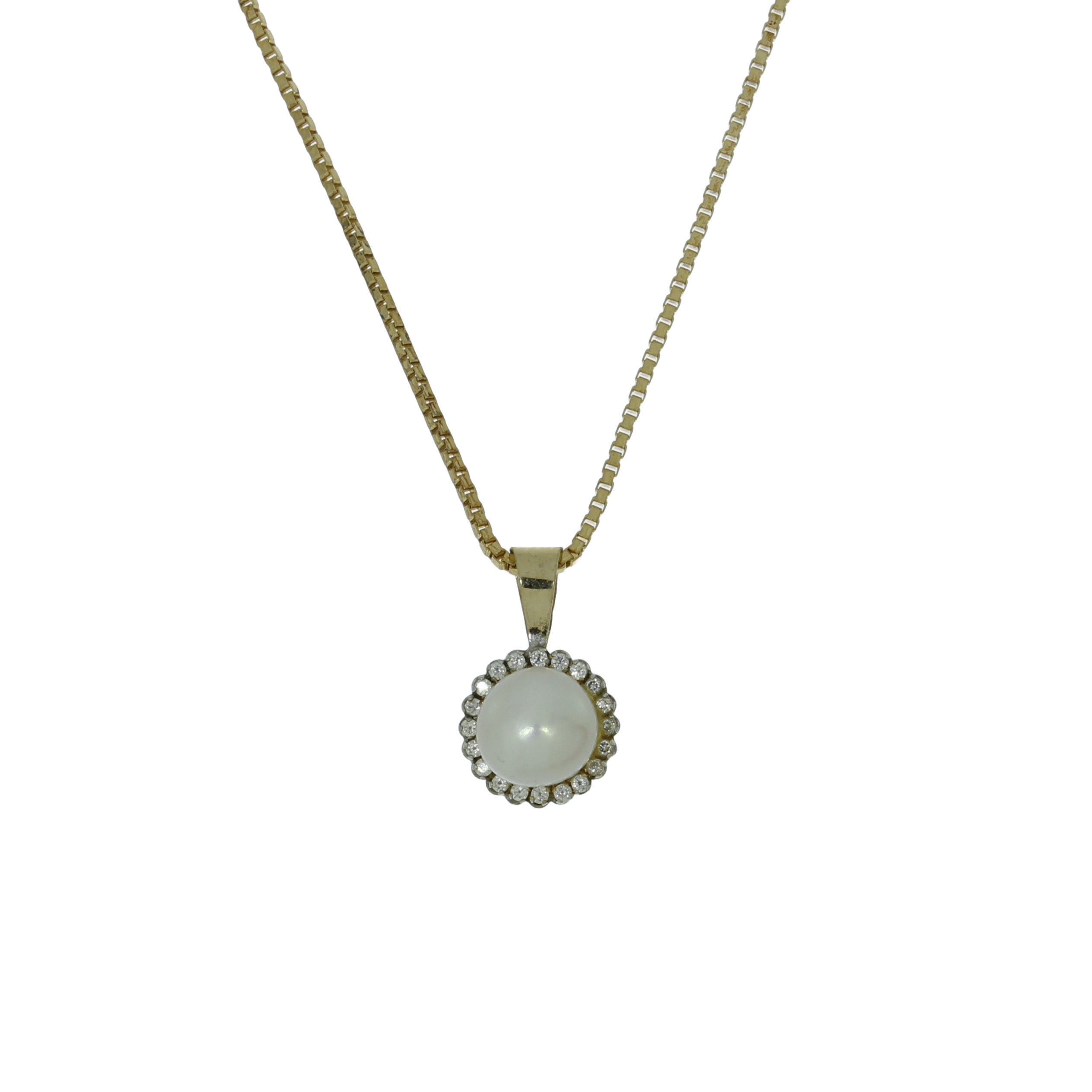 8 Karat Funklende Ferskvandsperle Halskæde