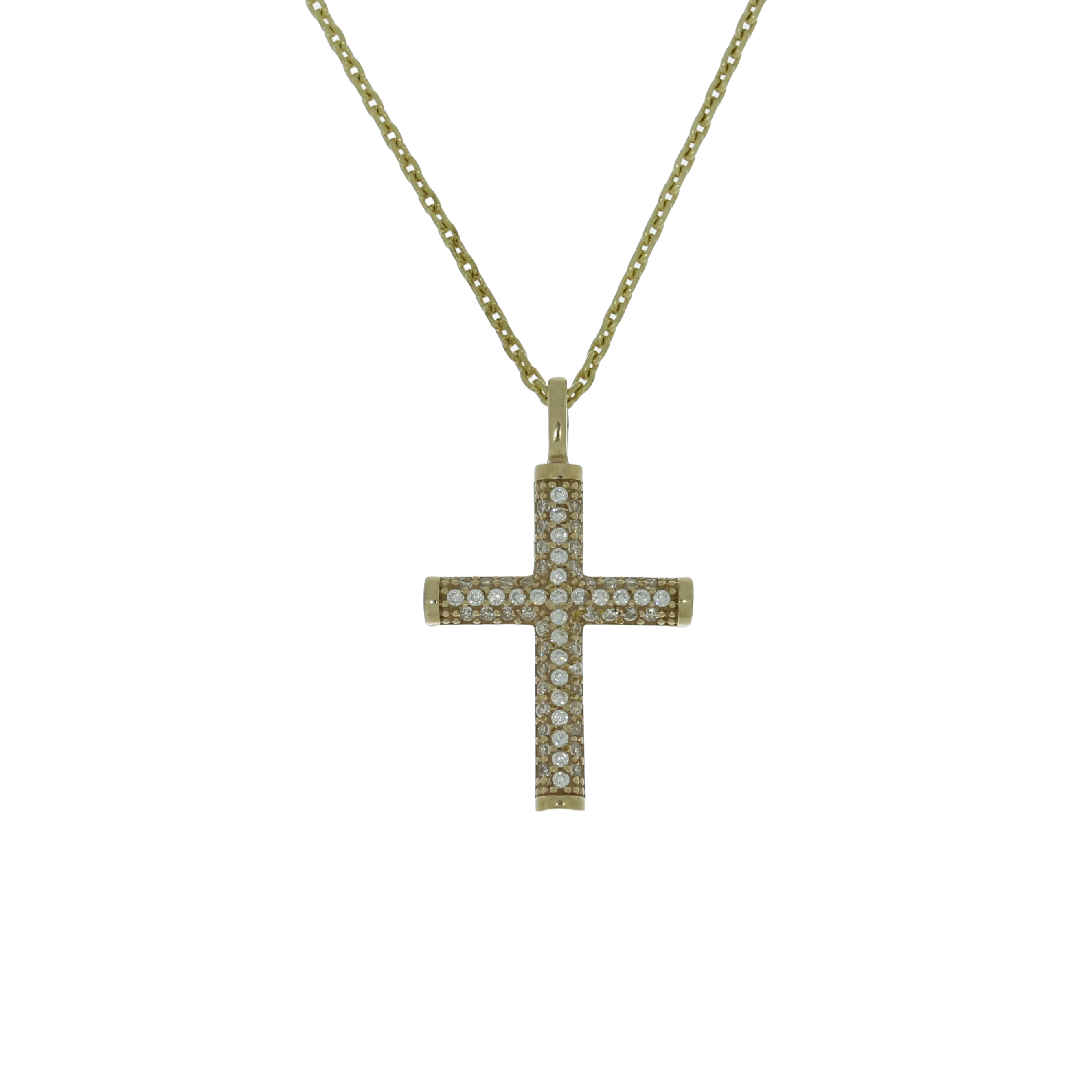 8 Karat Funklende Kors Halskæde