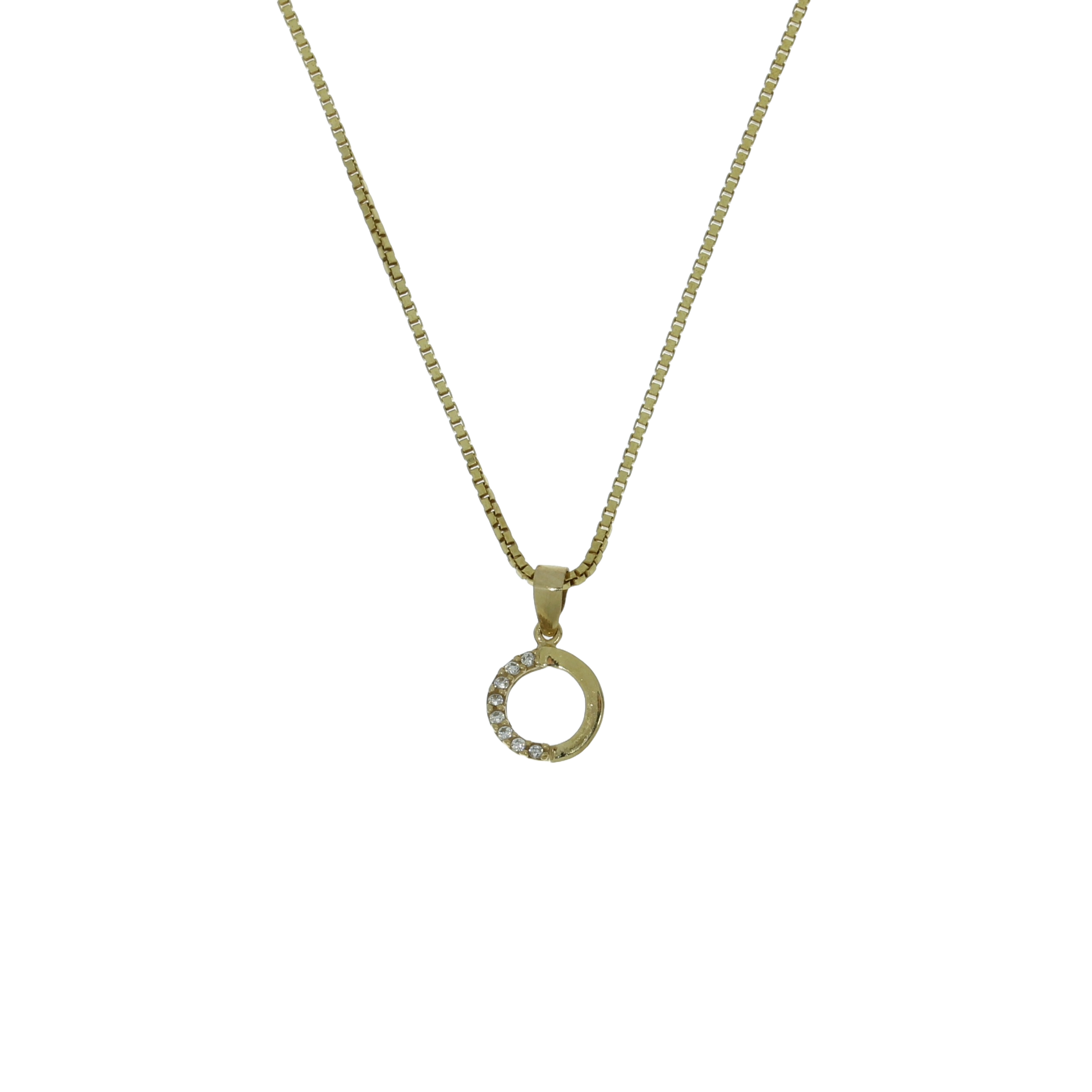 8 Karat Halv Funklende Cirkel Vedhæng