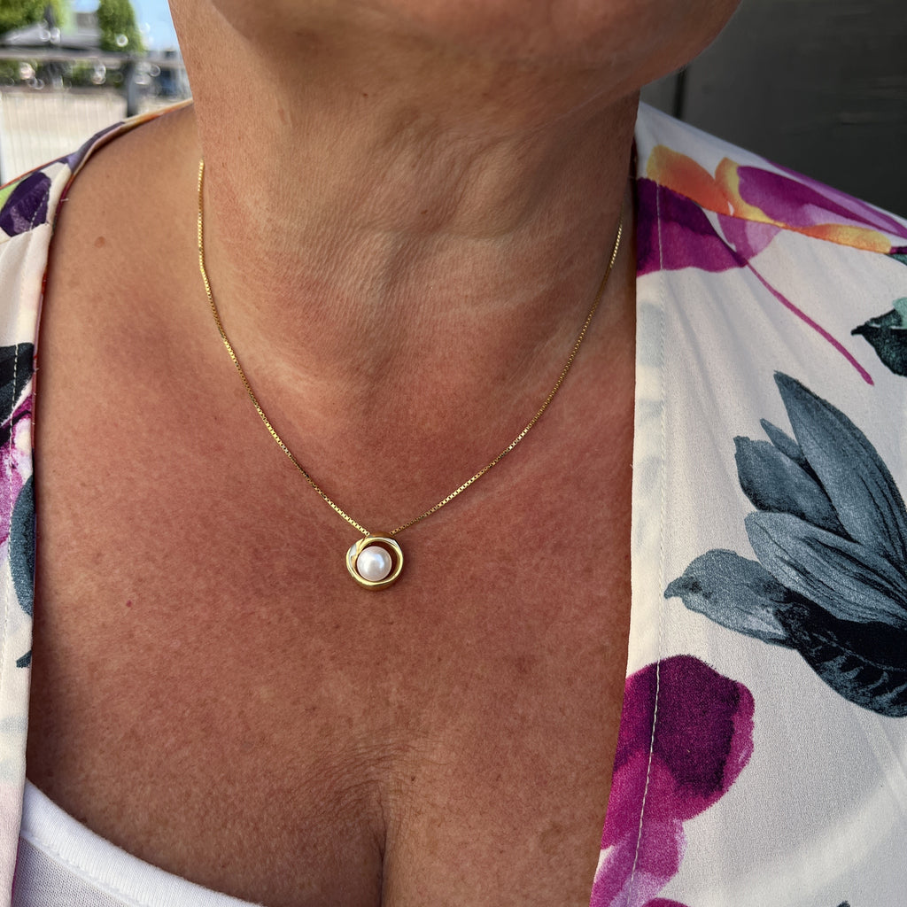 Forgyldt Perle Halskæde