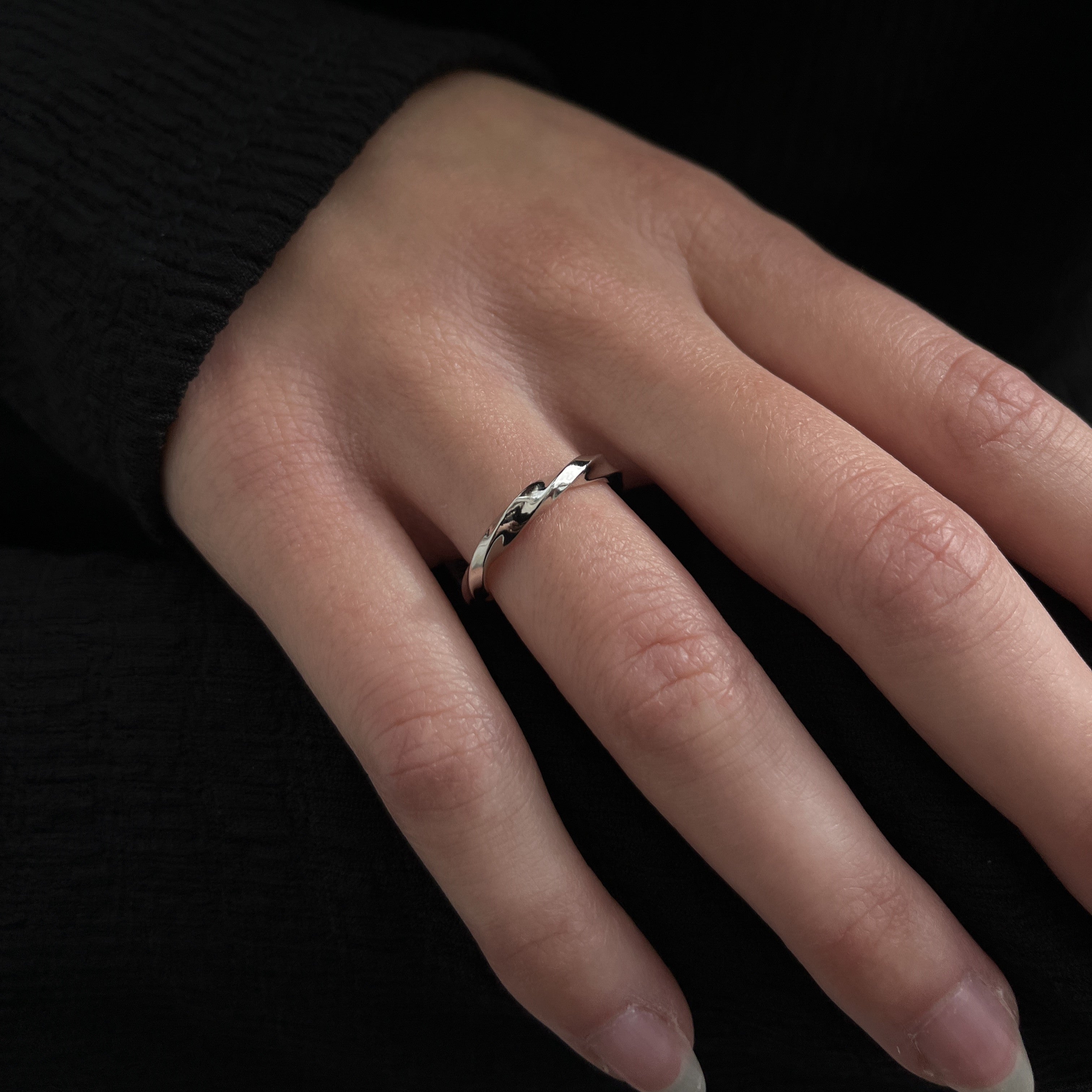 Sølv Snoet Ring