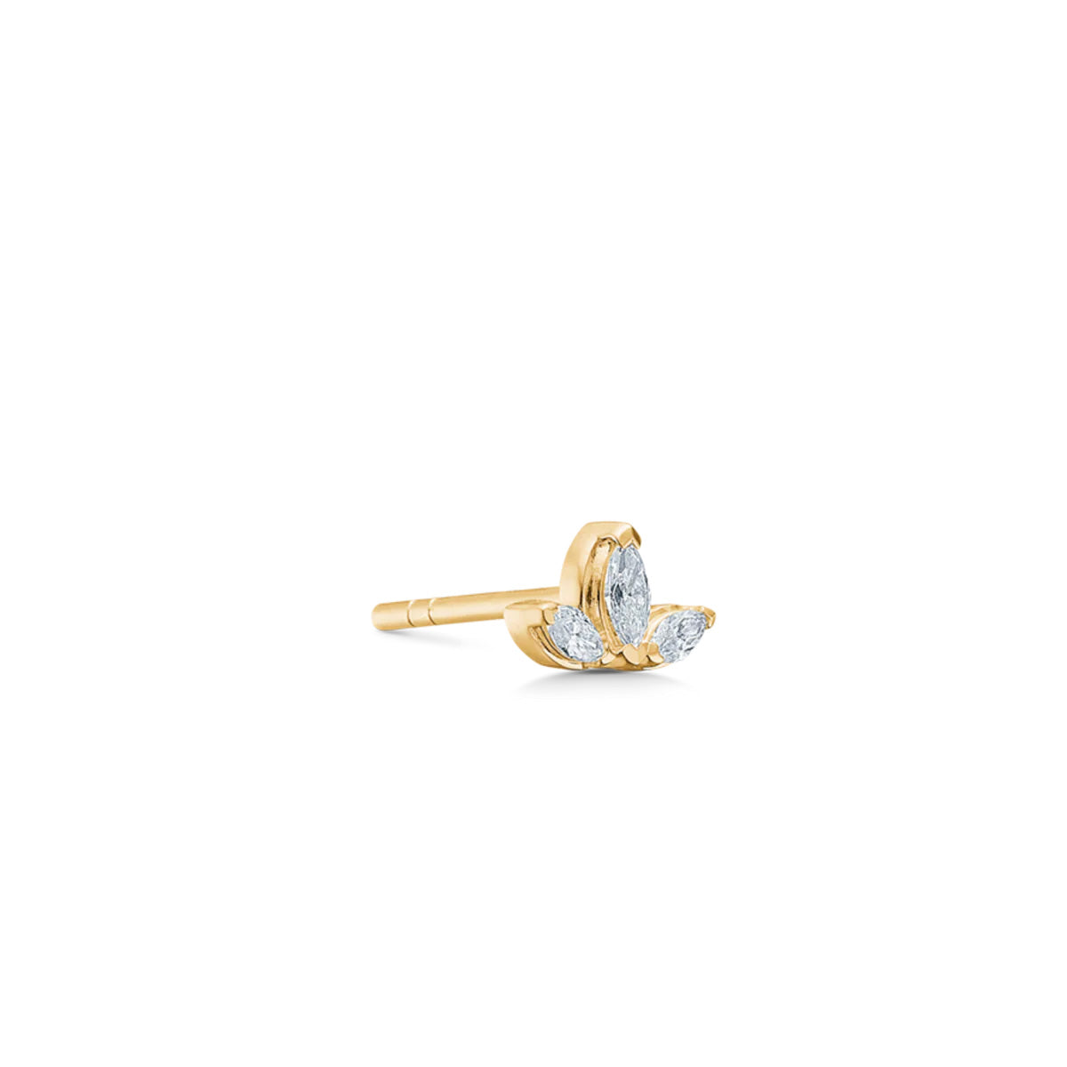 Inner Peace Lotus diamant ørestik - 18kt Rødguld